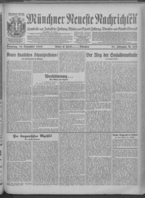 Münchner neueste Nachrichten Sonntag 16. Dezember 1928