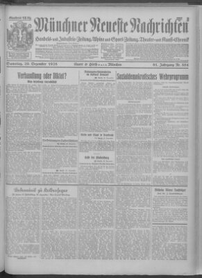 Münchner neueste Nachrichten Samstag 29. Dezember 1928