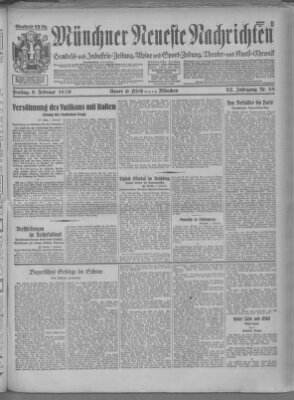 Münchner neueste Nachrichten Friday 8. February 1929
