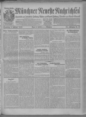 Münchner neueste Nachrichten Samstag 9. Februar 1929