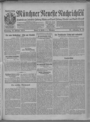 Münchner neueste Nachrichten Sonntag 10. Februar 1929