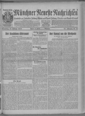 Münchner neueste Nachrichten Samstag 23. Februar 1929