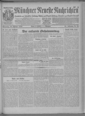 Münchner neueste Nachrichten Dienstag 26. Februar 1929