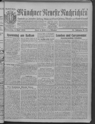 Münchner neueste Nachrichten Donnerstag 5. April 1928