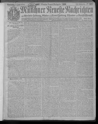 Münchner neueste Nachrichten Sonntag 1. Juli 1900