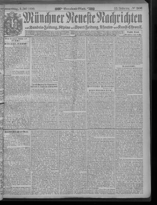 Münchner neueste Nachrichten Donnerstag 5. Juli 1900