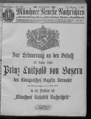 Münchner neueste Nachrichten Donnerstag 5. Juli 1900