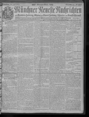 Münchner neueste Nachrichten Dienstag 10. Juli 1900