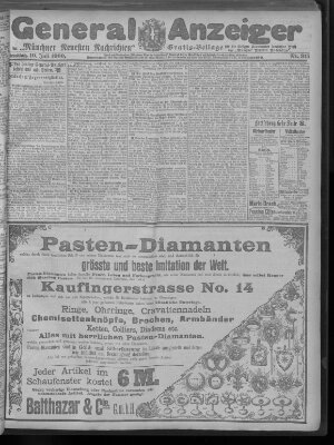 Münchner neueste Nachrichten Dienstag 10. Juli 1900