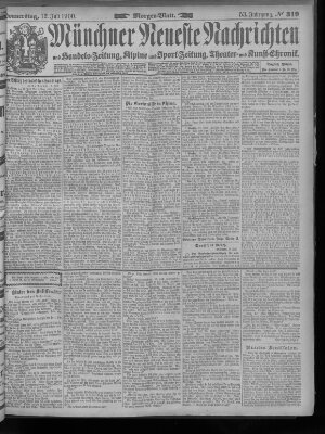 Münchner neueste Nachrichten Donnerstag 12. Juli 1900