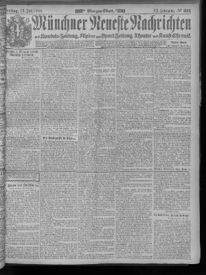 Münchner neueste Nachrichten Freitag 13. Juli 1900