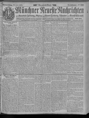 Münchner neueste Nachrichten Donnerstag 19. Juli 1900