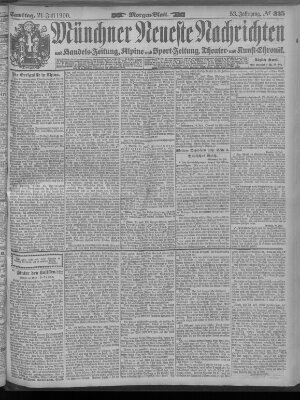 Münchner neueste Nachrichten Samstag 21. Juli 1900