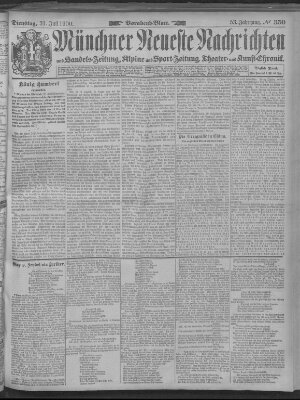 Münchner neueste Nachrichten Dienstag 31. Juli 1900