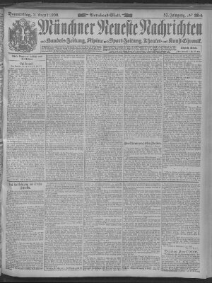 Münchner neueste Nachrichten Donnerstag 2. August 1900