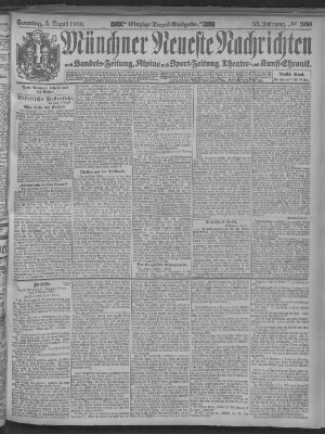 Münchner neueste Nachrichten Sonntag 5. August 1900