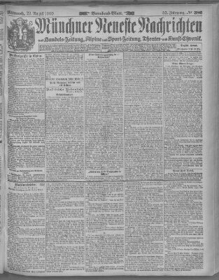 Münchner neueste Nachrichten Mittwoch 22. August 1900