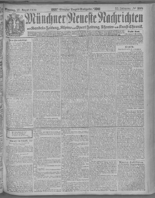 Münchner neueste Nachrichten Montag 27. August 1900