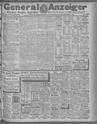 Münchner neueste Nachrichten Montag 27. August 1900