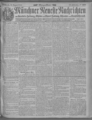 Münchner neueste Nachrichten Mittwoch 29. August 1900