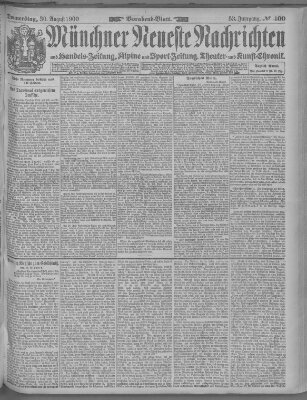 Münchner neueste Nachrichten Donnerstag 30. August 1900