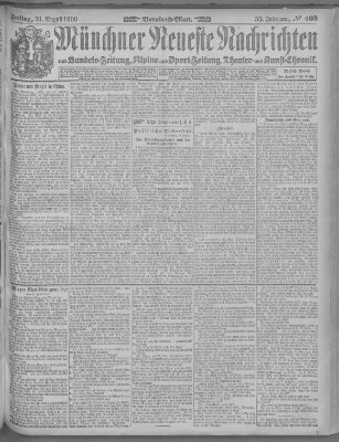 Münchner neueste Nachrichten Freitag 31. August 1900