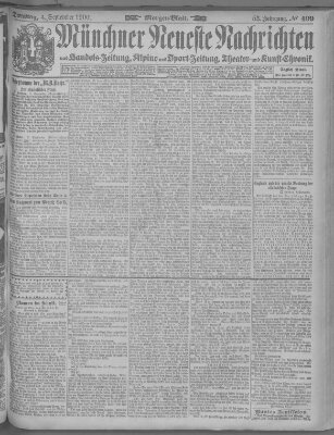 Münchner neueste Nachrichten Dienstag 4. September 1900