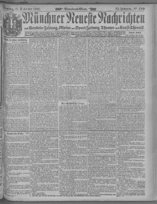 Münchner neueste Nachrichten Dienstag 11. September 1900