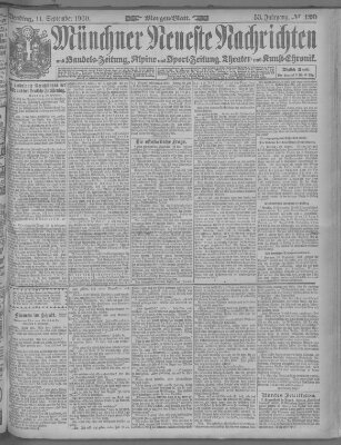 Münchner neueste Nachrichten Dienstag 11. September 1900