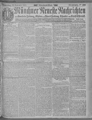 Münchner neueste Nachrichten Donnerstag 13. September 1900