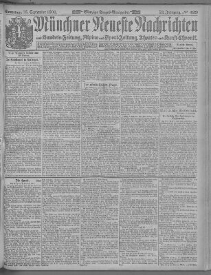 Münchner neueste Nachrichten Sonntag 16. September 1900