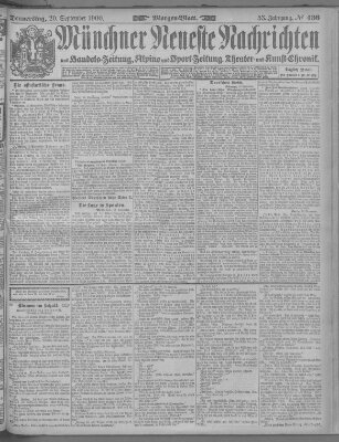 Münchner neueste Nachrichten Donnerstag 20. September 1900