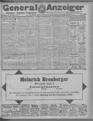 Münchner neueste Nachrichten Samstag 22. September 1900