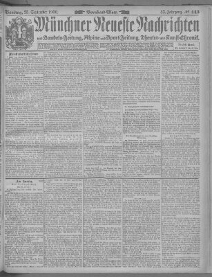 Münchner neueste Nachrichten Dienstag 25. September 1900