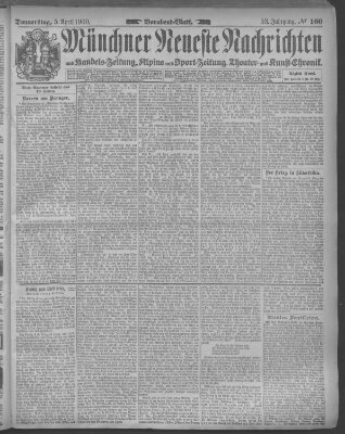 Münchner neueste Nachrichten Donnerstag 5. April 1900