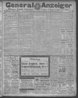 Münchner neueste Nachrichten Donnerstag 5. April 1900