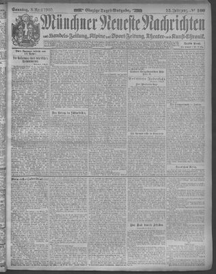 Münchner neueste Nachrichten Sonntag 8. April 1900