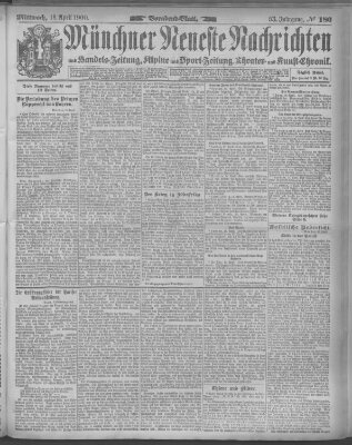 Münchner neueste Nachrichten Mittwoch 18. April 1900