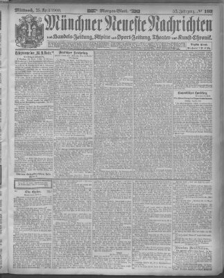 Münchner neueste Nachrichten Mittwoch 25. April 1900