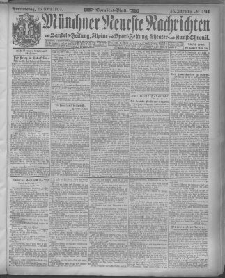 Münchner neueste Nachrichten Donnerstag 26. April 1900