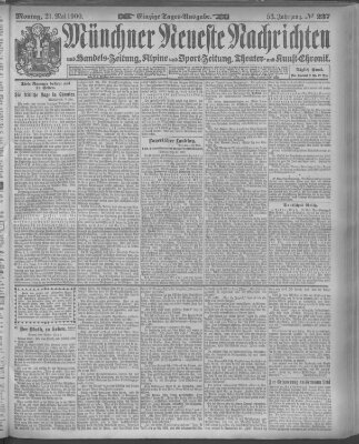 Münchner neueste Nachrichten Montag 21. Mai 1900