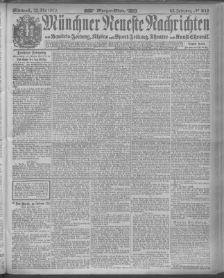 Münchner neueste Nachrichten Mittwoch 23. Mai 1900