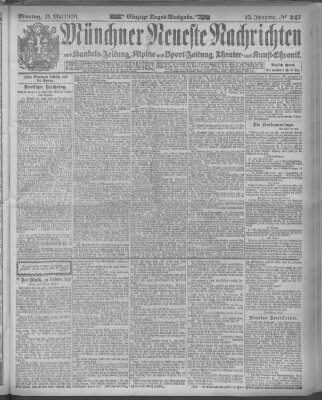 Münchner neueste Nachrichten Montag 28. Mai 1900