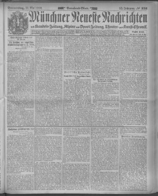 Münchner neueste Nachrichten Donnerstag 31. Mai 1900