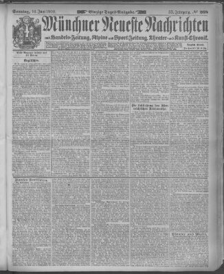 Münchner neueste Nachrichten Sonntag 10. Juni 1900