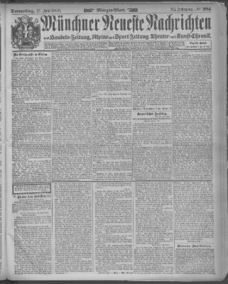 Münchner neueste Nachrichten Donnerstag 21. Juni 1900