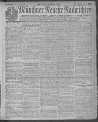 Münchner neueste Nachrichten Mittwoch 27. Juni 1900