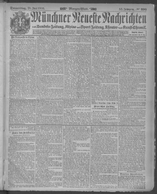 Münchner neueste Nachrichten Donnerstag 28. Juni 1900