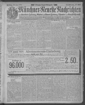 Münchner neueste Nachrichten Freitag 29. Juni 1900