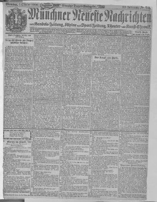 Münchner neueste Nachrichten Montag 1. Oktober 1900